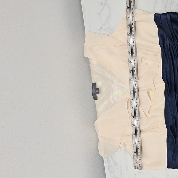 Liz Claiborne Tulip Dress Off White and Navy Blue Size 10 - Picture 12 of 16